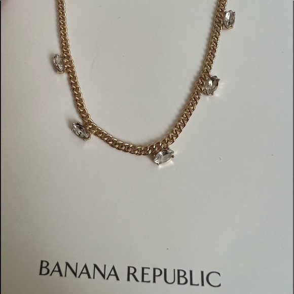 Banana Republic gold and rhinestone necklace - Picture 2 of 4